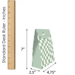 Big Dot Of Happiness Sage Green Checkered Party - Gift Favor Bags - Party Goodie Boxes - Set Of 12 -Party Planers Store GUEST 004b6097 e563 49e2 97a1 53d604b1ddb3