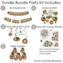 Big Dot Of Happiness Forest Hedgehogs - Woodland Birthday Party Or Baby Shower Supplies - Banner Decoration Kit - Fundle Bundle
