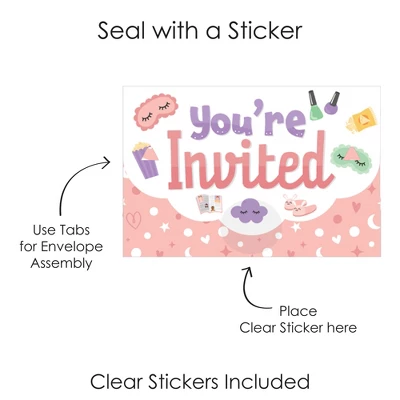 Big Dot Of Happiness Pajama Slumber Party - Fill-In Cards - Girls Sleepover Birthday Party Fold And Send Invitations - Set Of 8 6 Big Dot Of Happiness Pajama Slumber Party - Fill-In Cards - Girls Sleepover Birthday Party Fold And Send Invitations - Set Of 8 - Image 4