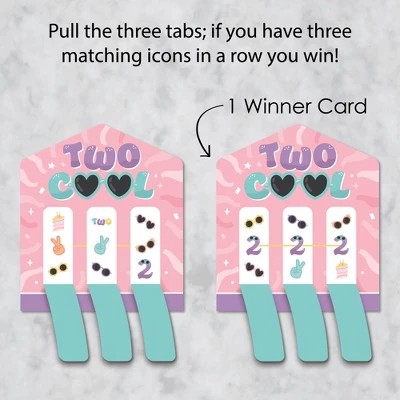Big Dot Of Happiness Two Cool - Girl - Pastel 2nd Birthday Party Game Pickle Cards - Pull Tabs 3-in-a-Row - Set Of 12 4 Big Dot Of Happiness Two Cool - Girl - Pastel 2nd Birthday Party Game Pickle Cards - Pull Tabs 3-in-a-Row - Set Of 12 - Image 2