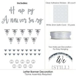 Big Dot Of Happiness We Still Do - 25th Wedding Anniversary - Party Letter Banner Decoration - 36 Banner Cutouts And Happy Anniversary Banner Letters -Party Planers Store GUEST 023b7655 060f 4b6b 95a2 84c6c19fc6f5