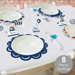 Big Dot Of Happiness Go, Fight, Win - Sports - Baby Shower Or Birthday Party Paper Charger & Table Decorations Chargerific Kit For 8