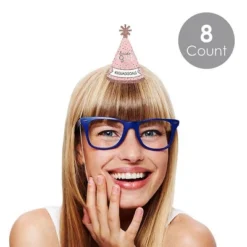 Big Dot Of Happiness Bride Squad - Mini Cone Rose Gold Bridal Shower Or Bachelorette Party Hats - Small Little Party Hats - Set Of 8