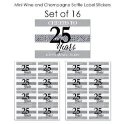 Big Dot Of Happiness We Still Do - 25th Wedding Anniversary - Mini Wine And Champagne Bottle Label Stickers - Anniversary Party Favor Gift - Set Of 16 -Party Planers Store GUEST 02d5076e c4a2 46a5 8881 e89862a62fea