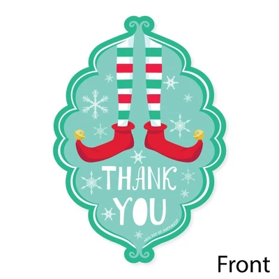 Big Dot Of Happiness Elf Squad - Shaped Thank You Cards - Kids Elf Christmas And Birthday Party Shaped Thank You Cards With Envelopes - Set Of 12 4 Big Dot Of Happiness Elf Squad - Shaped Thank You Cards - Kids Elf Christmas And Birthday Party Shaped Thank You Cards With Envelopes - Set Of 12 - Image 2