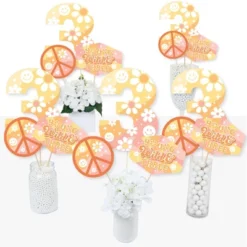 Big Dot Of Happiness Young, Wild And Three - Boho Hippie Third Birthday Party Centerpiece Sticks - Table Toppers - Set Of 15