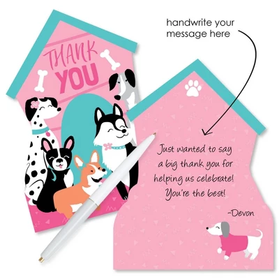 Big Dot Of Happiness Pawty Like A Puppy Girl - Shaped Thank You Cards - Pink Dog Baby Shower Or Birthday Party Thank You Cards & Envelopes - Set Of 12 3 Big Dot Of Happiness Pawty Like A Puppy Girl - Shaped Thank You Cards - Pink Dog Baby Shower Or Birthday Party Thank You Cards & Envelopes - Set Of 12