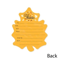 Big Dot Of Happiness Give Thanks - Shaped Fill-in Invitations - Thanksgiving Party Invitation Cards With Envelopes - Set Of 12 -Party Planers Store GUEST 047a9976 ec95 495e a1e3 ab6cb65ea227