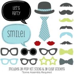 Big Dot Of Happiness Dashing Little Man Mustache Party - Photo Booth Props Kit - 20 Count