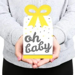 Big Dot Of Happiness Hello Little One - Yellow And Gray - Square Favor Gift Boxes - Neutral Baby Shower Bow Boxes - Set Of 12 -Party Planers Store GUEST 04ce69b5 90c4 41f4 8fc1 5afc9cfd97df