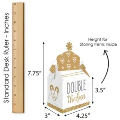 Big Dot Of Happiness It's Twins - Treat Box Party Favors - Gold Twins Baby Shower Goodie Gable Boxes - Set Of 12 -Party Planers Store GUEST 05092b4e 5624 4c49 bcad d755d1931803