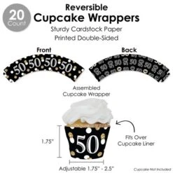 Big Dot Of Happiness Adult 50th Birthday - Gold - Birthday Party Favors And Cupcake Kit - Fabulous Favor Party Pack - 100 Pieces -Party Planers Store GUEST 0517add0 dcde 49b9 a5d6 c1d003db7dcb