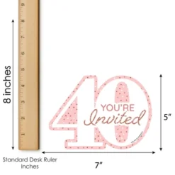 Big Dot Of Happiness 40th Pink Rose Gold Birthday - Shaped Fill-In Invitations - Happy Birthday Party Invitation Cards With Envelopes - Set Of 12 -Party Planers Store GUEST 05a5ac9b 7608 4353 96f5 4809fcfb8014