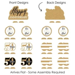 Big Dot Of Happiness We Still Do - 50th Wedding Anniversary - Anniversary Party Centerpiece Table Decorations - Tabletop Standups - 7 Pieces -Party Planers Store GUEST 073256e8 4e55 41a7 9cf5 5ae50c7728fe