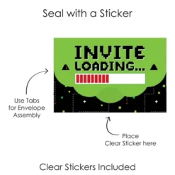 Big Dot Of Happiness Game Zone - Fill-In Cards - Pixel Video Game Party Or Birthday Party Fold And Send Invitations - Set Of 8 -Party Planers Store GUEST 073604c2 7868 46a1 90ac ac1fcad83851