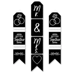 Big Dot Of Happiness Mr. And Mrs. - Hanging Vertical Paper Door Banners - Black & White Wedding, Bridal Shower Wall Decoration Kit - Indoor Door Decor -Party Planers Store GUEST 074f9343 9948 4ac0 a816 a12518902c17