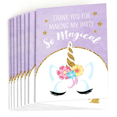 Big Dot Of Happiness Rainbow Unicorn - Magical Unicorn Baby Shower Or Birthday Party Thank You Cards (8 Count) 3 Big Dot Of Happiness Rainbow Unicorn - Magical Unicorn Baby Shower Or Birthday Party Thank You Cards (8 Count)