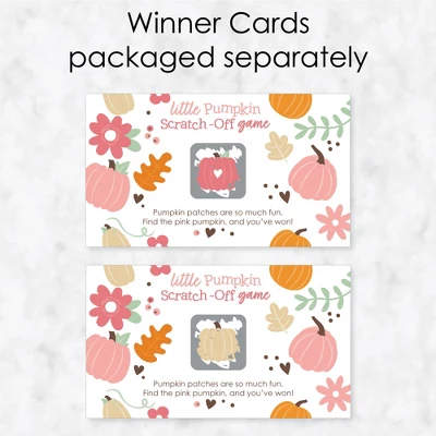 Big Dot Of Happiness Girl Little Pumpkin - Fall Birthday Party Or Baby Shower Game Scratch Off Cards - 22 Count 4 Big Dot Of Happiness Girl Little Pumpkin - Fall Birthday Party Or Baby Shower Game Scratch Off Cards - 22 Count - Image 2