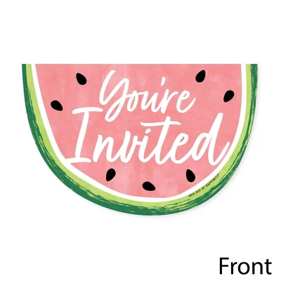 Big Dot Of Happiness Sweet Watermelon - Shaped Fill-In Invitations - Fruit Party Invitation Cards With Envelopes - Set Of 12 4 Big Dot Of Happiness Sweet Watermelon - Shaped Fill-In Invitations - Fruit Party Invitation Cards With Envelopes - Set Of 12 - Image 2