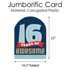 Big Dot Of Happiness Boy 16th Birthday - Happy Sweet Sixteen Birthday Giant Greeting Card - Big Shaped Jumborific Card -Party Planers Store GUEST 08f3fe98 005d 4bfc a49c f7e3f4c90bad