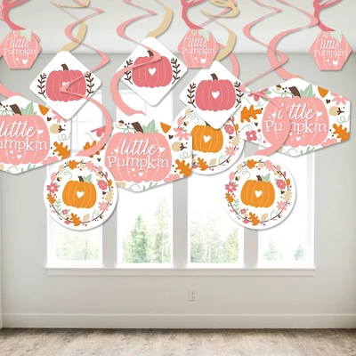Big Dot Of Happiness Girl Little Pumpkin - Fall Birthday Party Or Baby Shower Hanging Decor - Party Decoration Swirls - Set Of 40 4 Big Dot Of Happiness Girl Little Pumpkin - Fall Birthday Party Or Baby Shower Hanging Decor - Party Decoration Swirls - Set Of 40 - Image 2