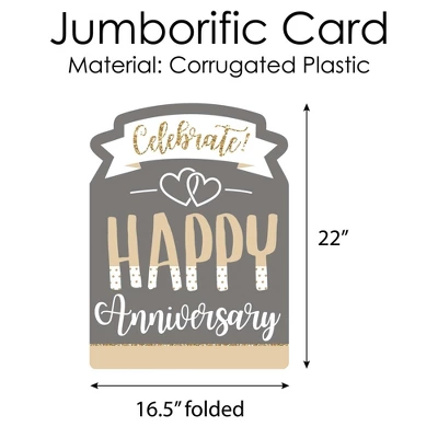 Big Dot Of Happiness Happy Anniversary - Gold Wedding Anniversary Congratulations Giant Greeting Card - Big Shaped Jumborific Card 5 Big Dot Of Happiness Happy Anniversary - Gold Wedding Anniversary Congratulations Giant Greeting Card - Big Shaped Jumborific Card - Image 3