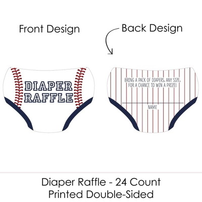 Big Dot Of Happiness Batter Up - Baseball - Diaper Shaped Raffle Ticket Inserts - Baby Shower Activities - Diaper Raffle Game - Set Of 24 3 Big Dot Of Happiness Batter Up - Baseball - Diaper Shaped Raffle Ticket Inserts - Baby Shower Activities - Diaper Raffle Game - Set Of 24