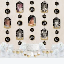 Big Dot Of Happiness Adult 80th Birthday - Gold - Birthday Party Vertical Photo Garland 35 Pieces -Party Planers Store GUEST 0c7396c3 1629 4368 a89b 8687fadc1f56