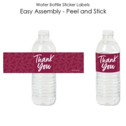 Big Dot Of Happiness Burgundy Elegantly Simple - Guest Party Favors Water Bottle Sticker Labels - Set Of 20