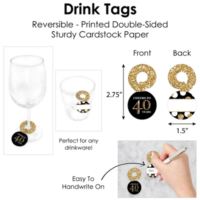 Big Dot Of Happiness Adult 40th Birthday - Gold - Birthday Party Paper Charger & Table Decorations Chargerific Kit For 8 6 Big Dot Of Happiness Adult 40th Birthday - Gold - Birthday Party Paper Charger & Table Decorations Chargerific Kit For 8 - Image 4