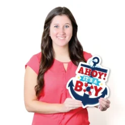 Big Dot Of Happiness Ahoy It's A Boy - Anchor, Lighthouse, Sailboat, Buoy Lawn Decorations - Outdoor Nautical Baby Shower Yard Decorations - 10 Piece -Party Planers Store GUEST 0ea28bdc 073d 4168 b98f 69d0de8d5ccf