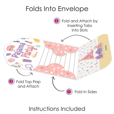 Big Dot Of Happiness Pajama Slumber Party - Fill-In Cards - Girls Sleepover Birthday Party Fold And Send Invitations - Set Of 8 5 Big Dot Of Happiness Pajama Slumber Party - Fill-In Cards - Girls Sleepover Birthday Party Fold And Send Invitations - Set Of 8 - Image 3