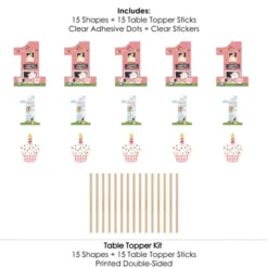 Big Dot Of Happiness 1st Birthday Girl Farm Animals - Pink Barnyard First Birthday Party Centerpiece Sticks - Table Toppers - Set Of 15 -Party Planers Store GUEST 0eb1db5e 5cb3 47fa 93ef d37fbae8bf70
