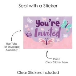 Big Dot Of Happiness Beautiful Butterfly - Fill-In Cards - Floral Baby Shower Or Birthday Party Fold And Send Invitations - Set Of 8 -Party Planers Store GUEST 0f2f4b5d cd1e 4db2 99ac 400be619b5ac