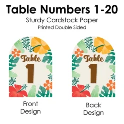 Big Dot Of Happiness Tropical Luau - Hawaiian Beach Party Double-Sided 5 X 7 Inches Cards - Table Numbers - 1-20 -Party Planers Store GUEST 0f7469ff c58a 402f a2d4 077fd8fa091e