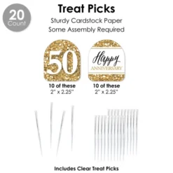 Big Dot Of Happiness We Still Do - 50th Wedding Anniversary - Anniversary Party Favors And Cupcake Kit - Fabulous Favor Party Pack - 100 Pieces -Party Planers Store GUEST 0fc32192 6c71 4ddf a891 f3a0ce20076a