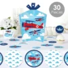 Big Dot Of Happiness Taking Flight - Airplane - Vintage Plane Baby Shower Or Birthday Party Decor And Confetti - Terrific Table Centerpiece Kit 30 Ct