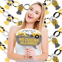 Big Dot Of Happiness Dig It - Construction Party Zone - Banner And Photo Booth Decor - Baby Shower Or Birthday Party Supplies Kit - Doterrific Bundle