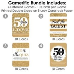 Big Dot Of Happiness We Still Do - 50th Wedding Anniversary - 4 Anniversary Party Games - 10 Cards Each - Gamerific Bundle 9 Big Dot Of Happiness We Still Do - 50th Wedding Anniversary - 4 Anniversary Party Games - 10 Cards Each - Gamerific Bundle -Party Planers Store GUEST 10d3237c 350a 44ff 87b1 10a4af33584d