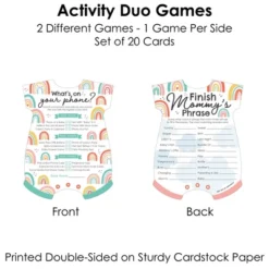 Big Dot Of Happiness Hello Rainbow - 2-in-1 Boho Baby Shower Cards - Activity Duo Games - Set Of 20 -Party Planers Store GUEST 1108270a da4a 478e 8784 74c7245624c1
