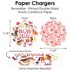 Big Dot Of Happiness Run Wild Horses - Pony Birthday Party Paper Charger And Table Decorations - Chargerific Kit - Place Setting For 8 -Party Planers Store GUEST 117bce4d d347 4e82 949e c7c919ce5354