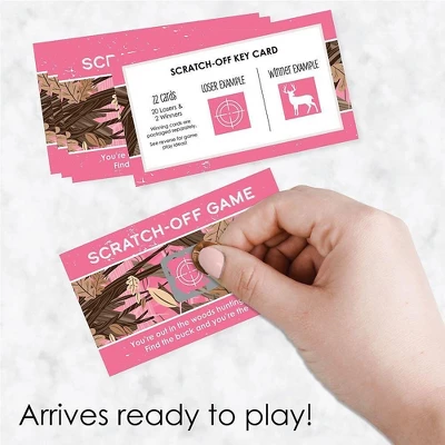 Big Dot Of Happiness Pink Gone Hunting - Deer Hunting Girl Camo Baby Shower Or Birthday Party Game Scratch Off Cards - 22 Count 3 Big Dot Of Happiness Pink Gone Hunting - Deer Hunting Girl Camo Baby Shower Or Birthday Party Game Scratch Off Cards - 22 Count