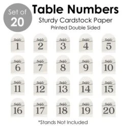 Big Dot Of Happiness Champagne Elegantly Simple - Wedding Receptions, Parties Or Events Double-Sided 5 X 7 Inches Cards - Table Numbers - 1-20 -Party Planers Store GUEST 12a94aca f08e 4aa6 89f5 e50aa672c827