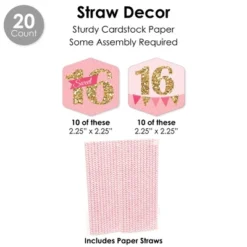 Big Dot Of Happiness Sweet 16 - 16th Birthday Party Favors And Cupcake Kit - Fabulous Favor Party Pack - 100 Pieces -Party Planers Store GUEST 1308be10 7beb 48c2 8d18 fd52c7431768