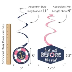 Big Dot Of Happiness Last Sail Before The Veil - Nautical Bachelorette And Bridal Shower Hanging Decor - Party Decoration Swirls - Set Of 40 -Party Planers Store GUEST 13cf5117 1d88 4b72 aa83 32041c6ef7e5
