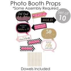 Big Dot Of Happiness Chic 50th Birthday - Pink, Black And Gold - Banner And Photo Booth Decorations - Birthday Party Supplies Kit - Doterrific Bundle -Party Planers Store GUEST 13f7b80a 7195 4c49 b67e 456f28b78d7d