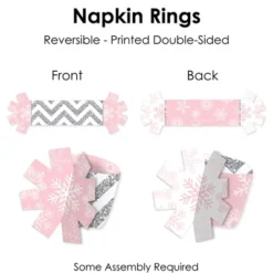Big Dot Of Happiness Pink Winter Wonderland - Holiday Snowflake Birthday Party And Baby Shower Paper Napkin Holder - Napkin Rings - Set Of 24 12 Big Dot Of Happiness Pink Winter Wonderland - Holiday Snowflake Birthday Party And Baby Shower Paper Napkin Holder - Napkin Rings - Set Of 24 -Party Planers Store GUEST 14d0a2e2 1975 49ff ab78 9e57d6176579