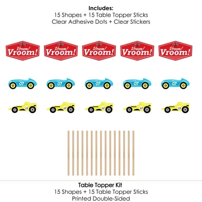 Big Dot Of Happiness Let's Go Racing - Racecar - Race Car Birthday Party Or Baby Shower Centerpiece Sticks - Table Toppers - Set Of 15 7 Big Dot Of Happiness Let's Go Racing - Racecar - Race Car Birthday Party Or Baby Shower Centerpiece Sticks - Table Toppers - Set Of 15 - Image 5
