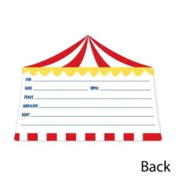 Big Dot Of Happiness Carnival - Step Right Up Circus - Shaped Fill-In Invitations - Carnival Themed Party Invitation Cards With Envelopes - Set Of 12 -Party Planers Store GUEST 151a9d78 c04d 4ae3 9821 67e67e12c53b