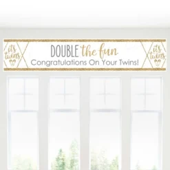 Big Dot Of Happiness It's Twins - Gold Twins Baby Shower Decorations Party Banner -Party Planers Store GUEST 158a63ca bf29 456f 91f2 8d2a8b801378